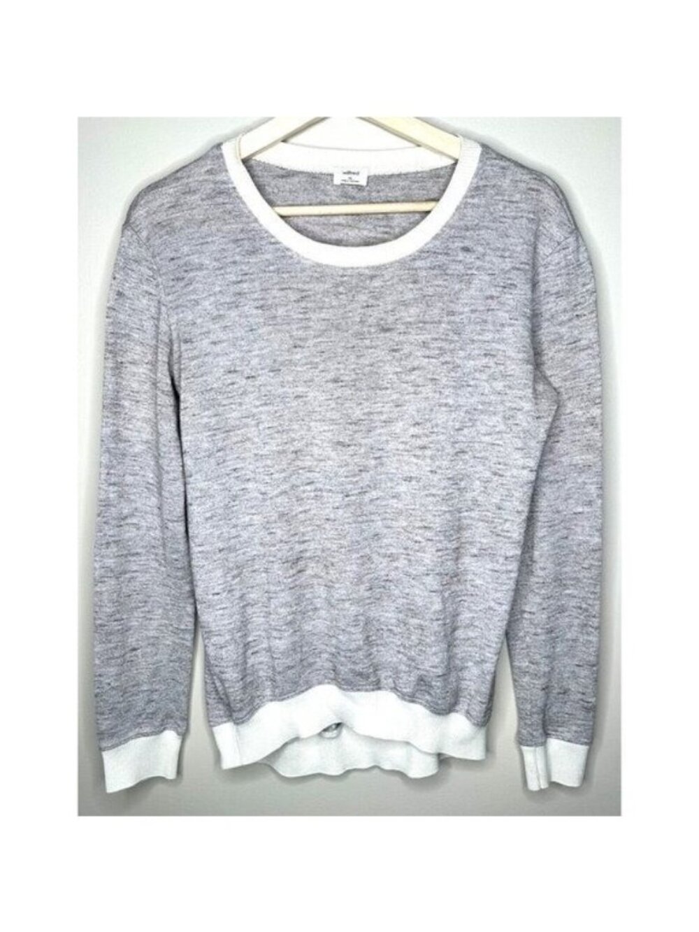Aritzia Wilfred Sweater Womens XS Heather Gray Knit Crewneck Pullover Stretch